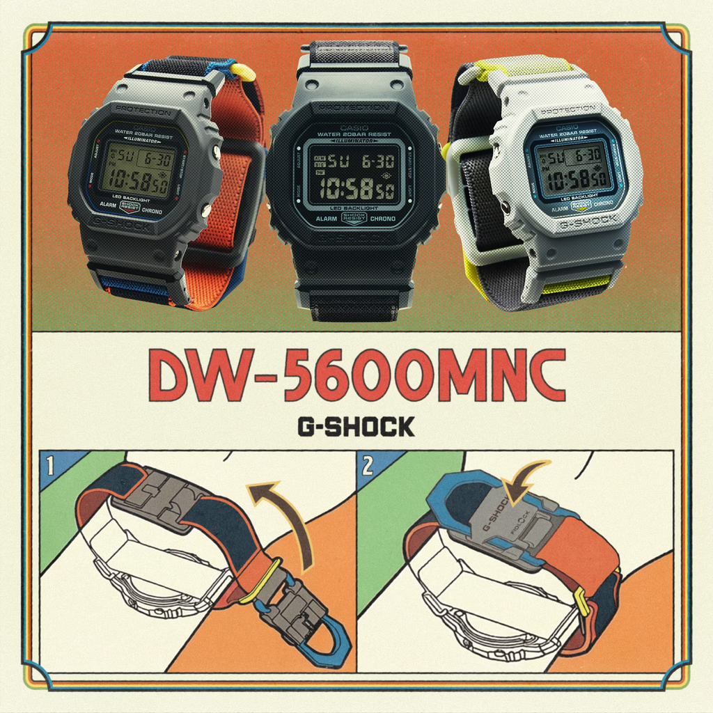 G-Shock Men Magnetic Cloth Digital Watch DW-5600MNC-8A2DR