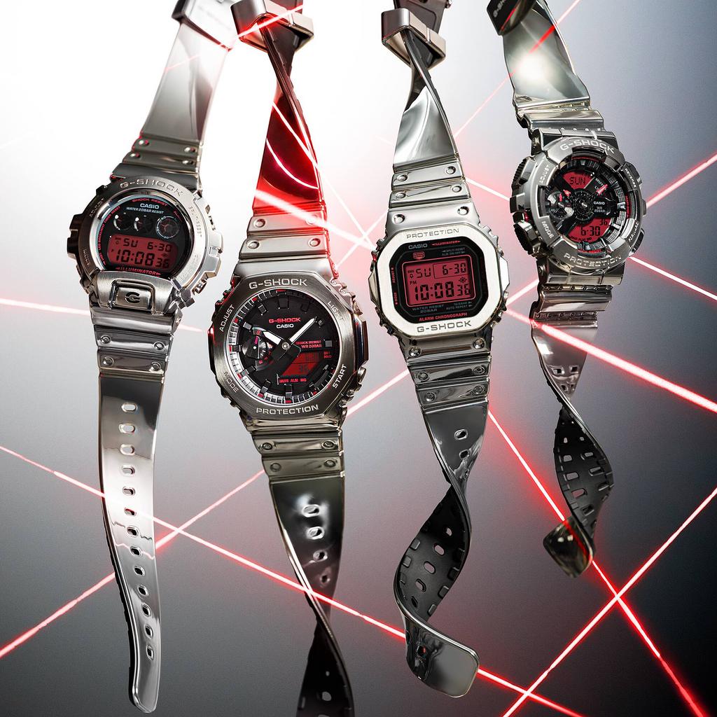 G-Shock Fine Metallic Silver Casual Analog-Digital Watch GM-2100YRA-8ADR