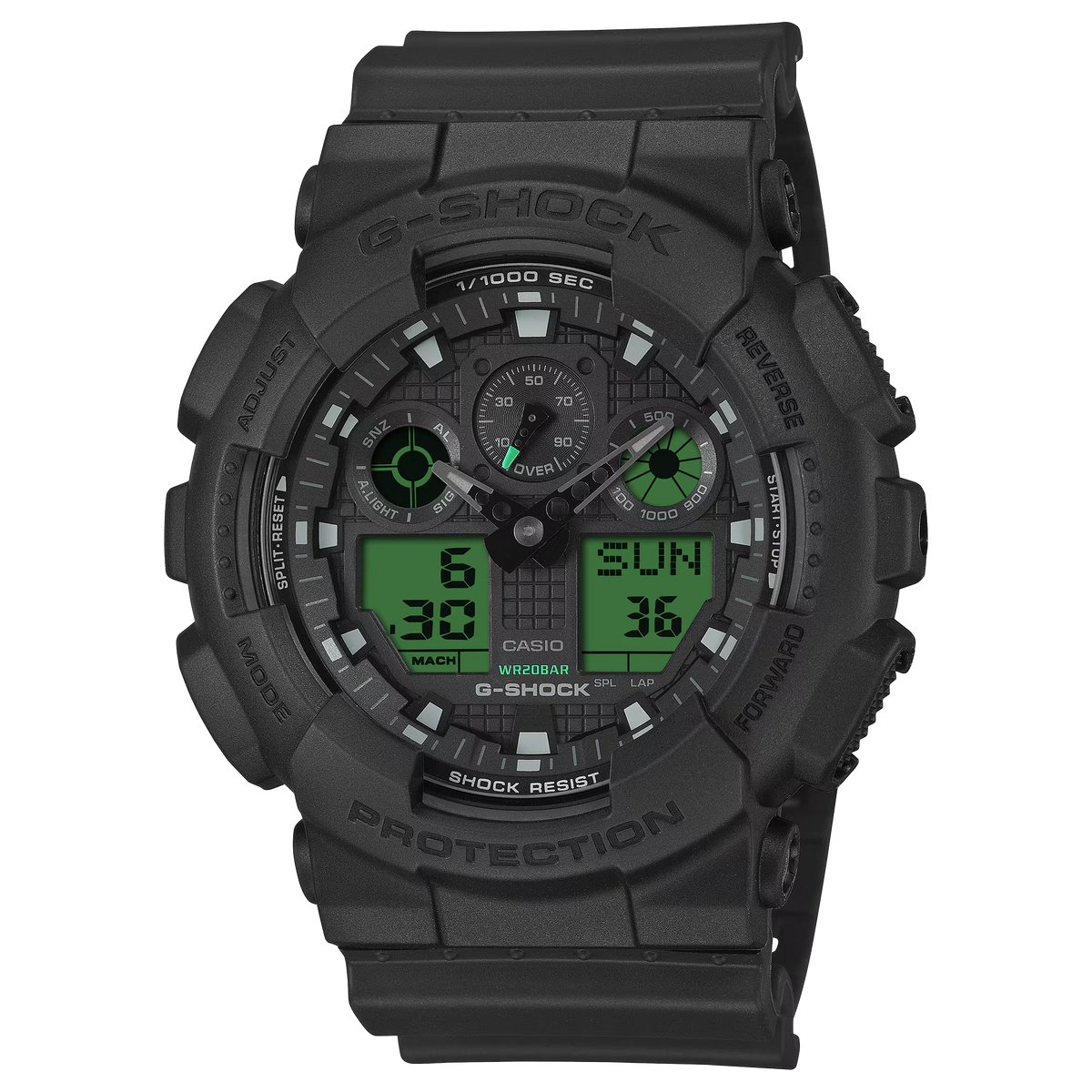 G-Shock Electro Green Digital Analogue Men's Watch GA-100BEG-1ADR