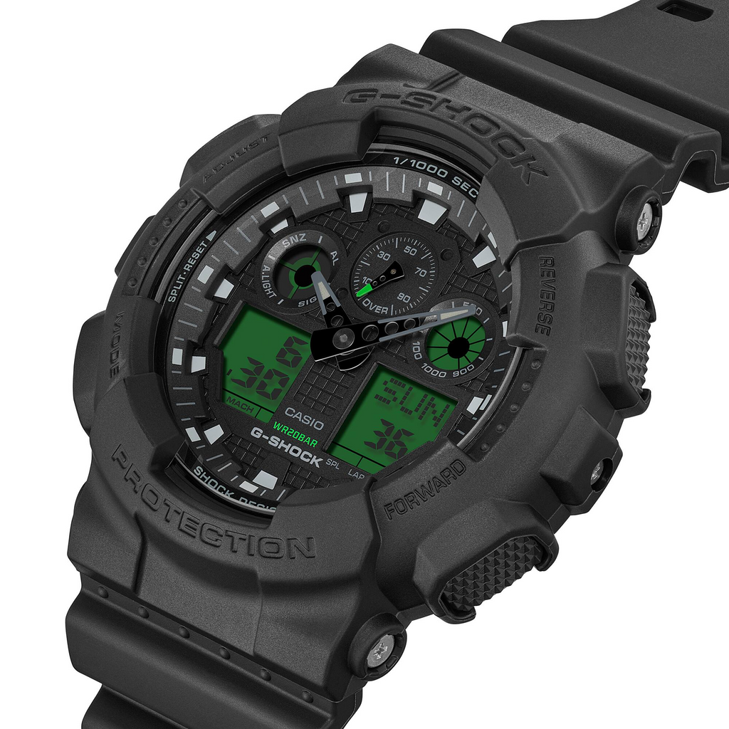 G-Shock Electro Green Digital Analogue Men's Watch GA-100BEG-1ADR