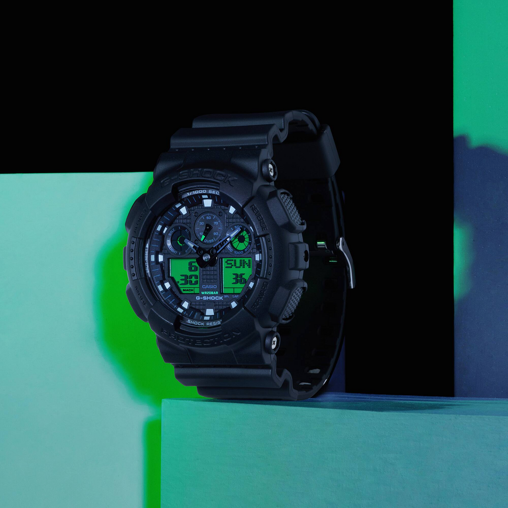 G-Shock Electro Green Digital Analogue Men's Watch GA-100BEG-1ADR