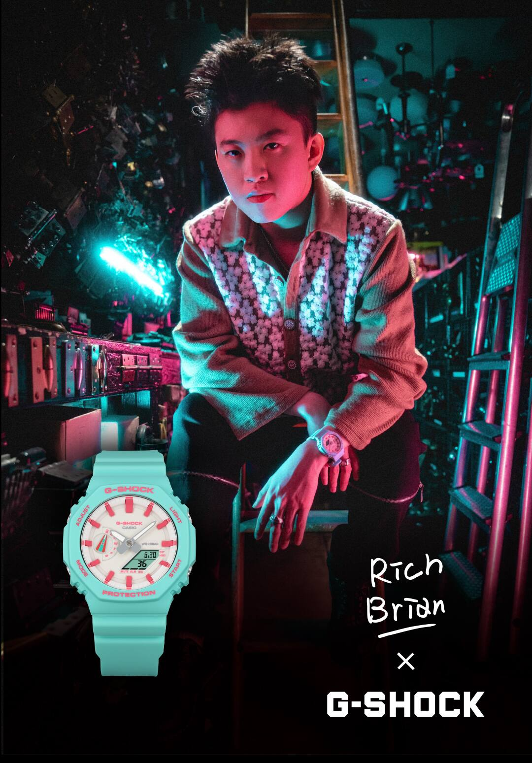 G-Shock Men Casual Watch GA-2100RB-3ADR
