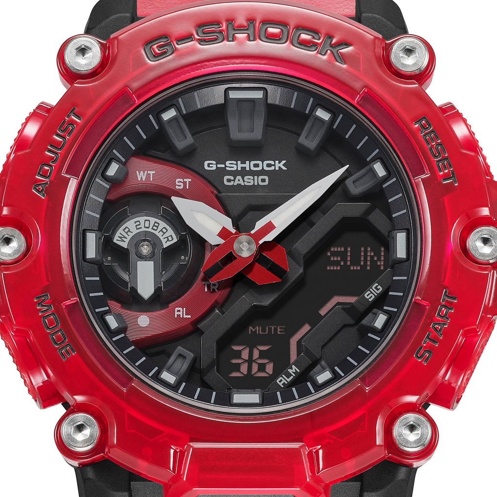 Casio G-Shock GA-2200SKL-4ADR Analog-Digital Men's Watch, Red