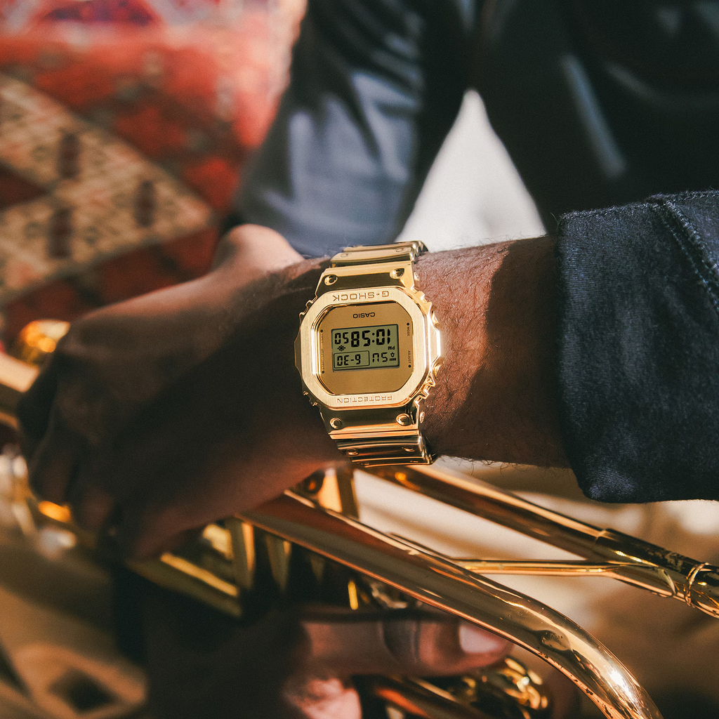 G-Steel G-Shock Fine Metallic Series Gold Watch GM-5600YMG-9DR