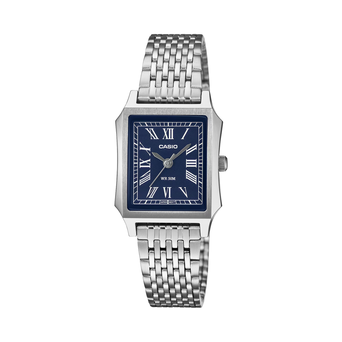 Casio LTP-B190D-2BVDF Women's Silver Stainless Steel Watch with Blue Dial